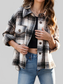 Pocketed Plaid Button Down Long Sleeve Shacket nicholesgifts
