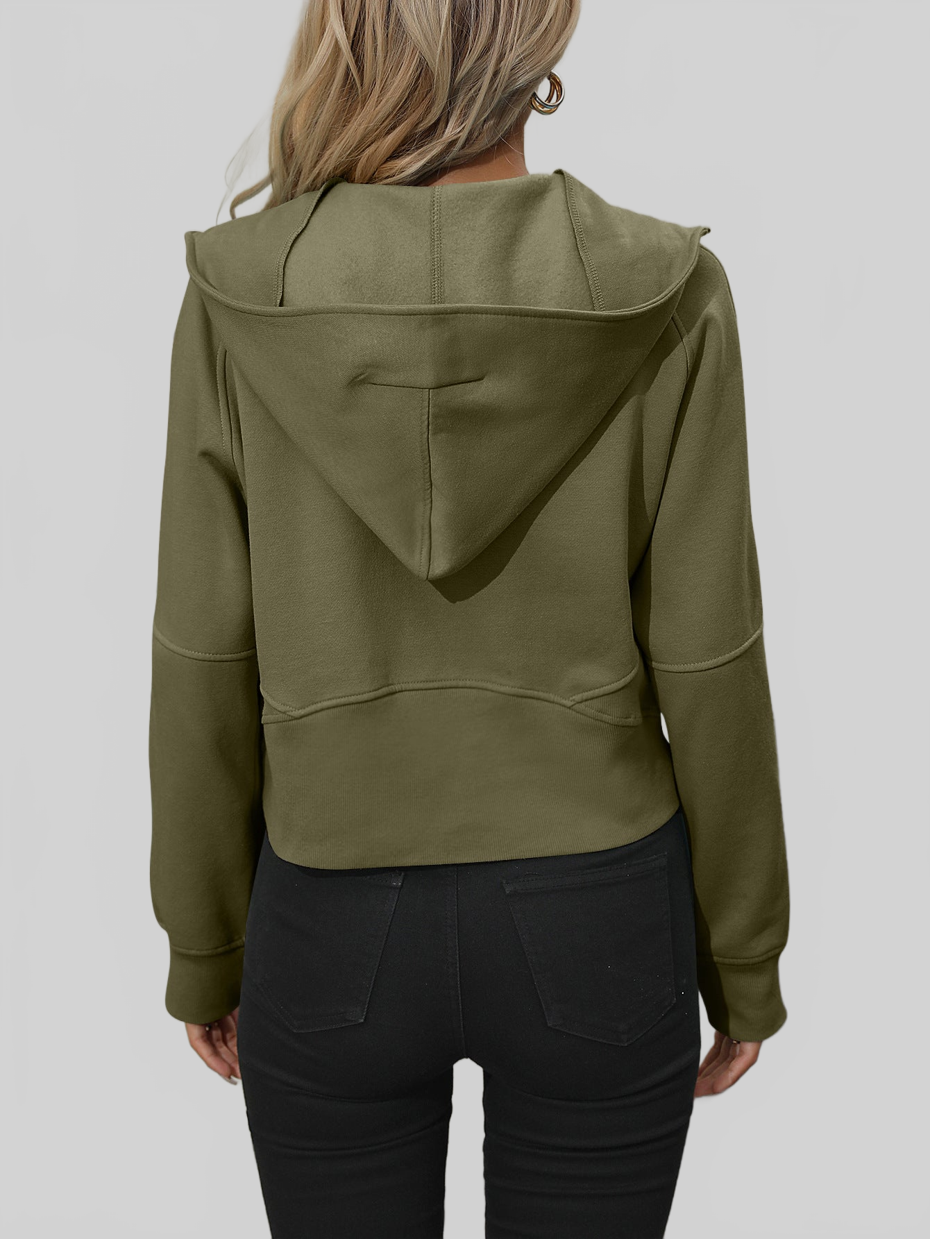 NicholesGifts Women Mandy Zip-Up Raglan Sleeve Hoodie with Pocket NicholesGifts