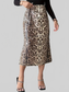 Women Sequin Leopard Midi Skirt nicholesgifts