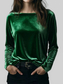 Full Size Velvet Long Sleeve T-Shirt Plus Size nicholesgifts