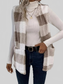 Women Cozy Plaid Sherpa Vest Coat nicholesgifts