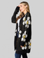 Women Perfee Floral Button Down Longline Cardigan nicholesgifts