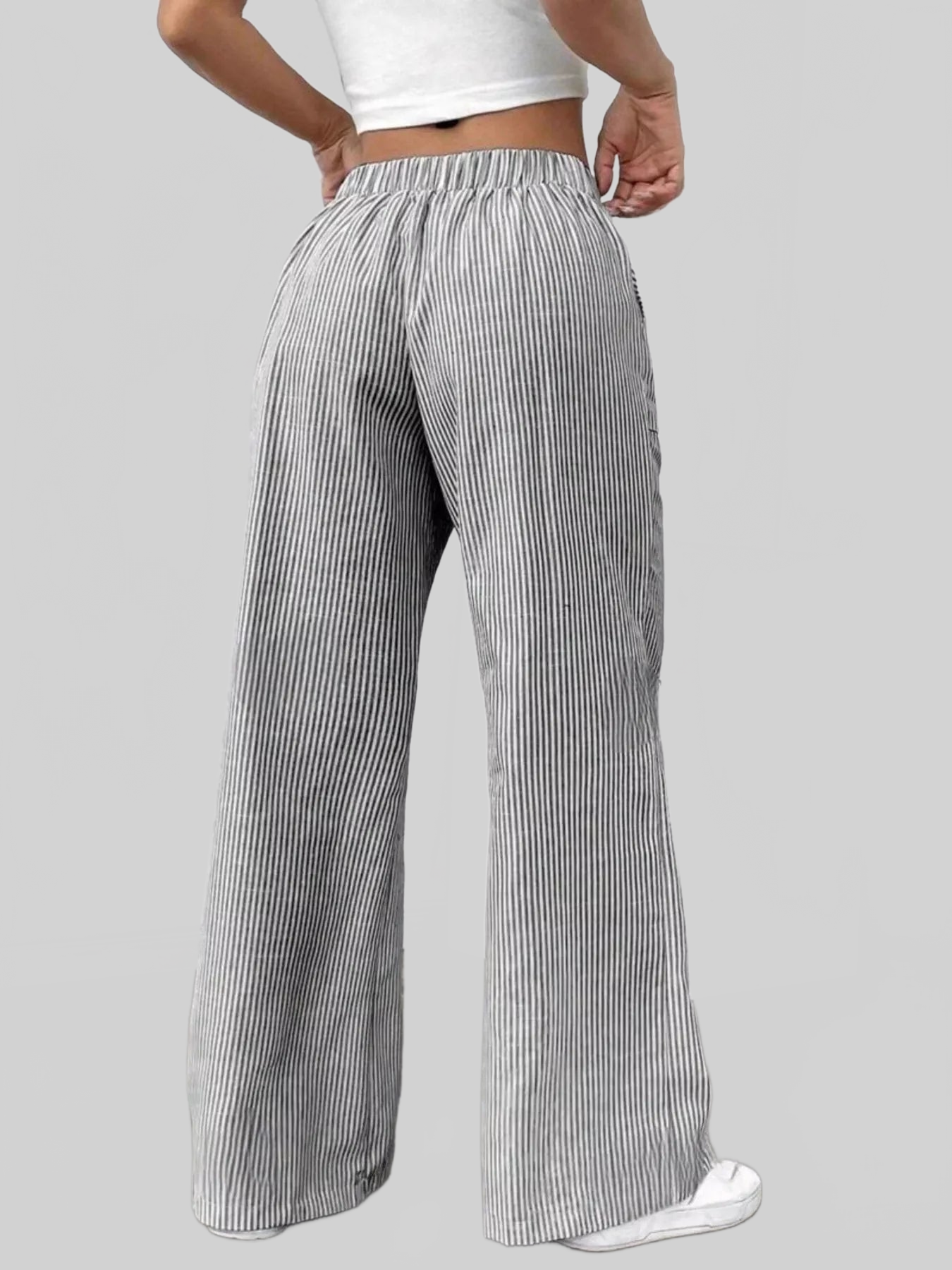 Women Striped Wide Leg Pants nicholesgifts