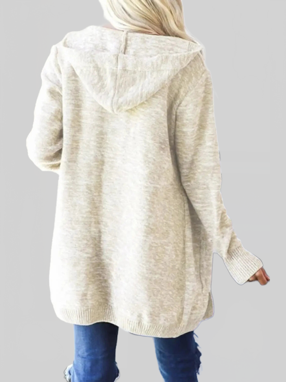 Women Heathered Open Front Cardigan with Pockets nicholesgifts