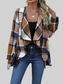 Plaid Open Front Long Sleeve Jacket nicholesgifts