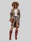 Angel Wings Printed Long Sleeve Cardigan with Pocket nicholesgifts
