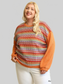 Plus Size Women Novelty Knit And Solid Knit Mixed Loose Top NicholesGifts