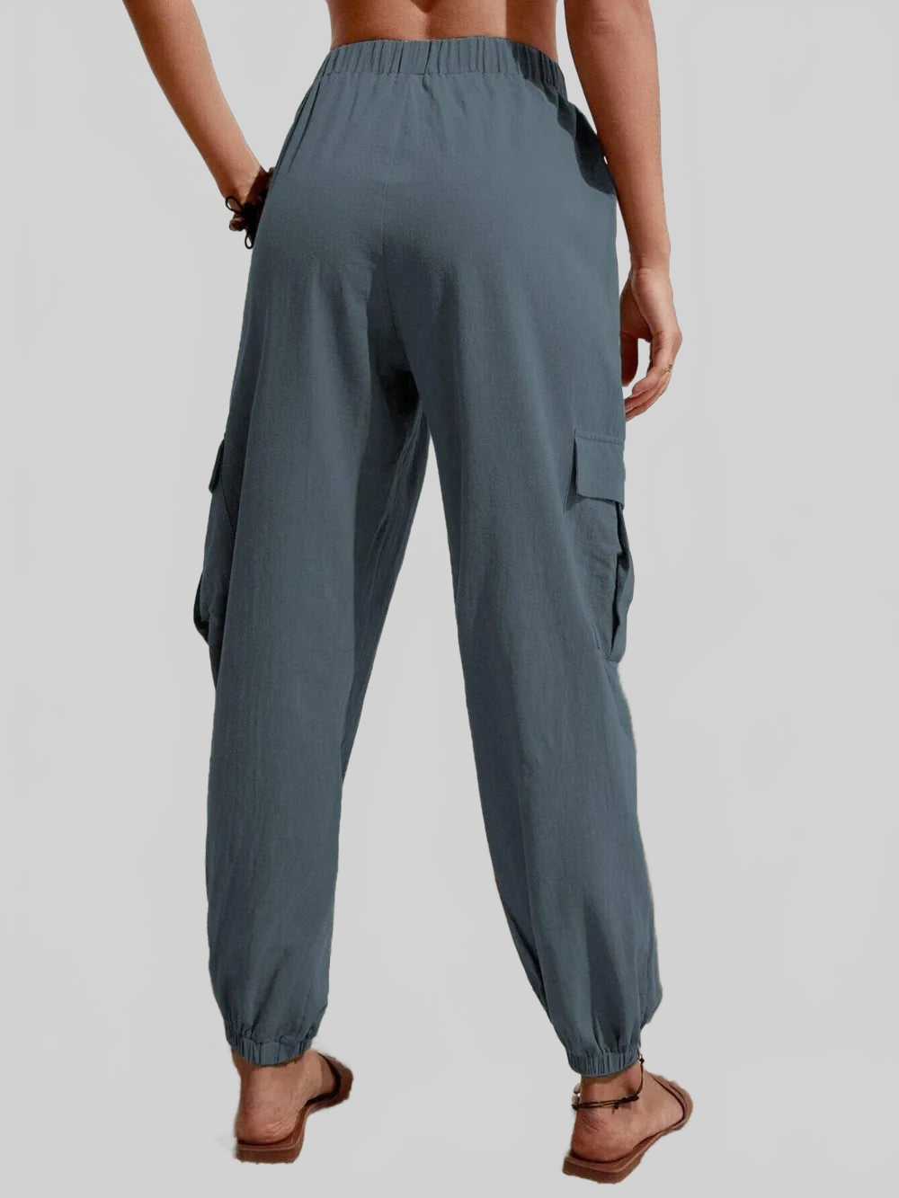 Drawstring Joggers with Cargo Pockets nicholesgifts