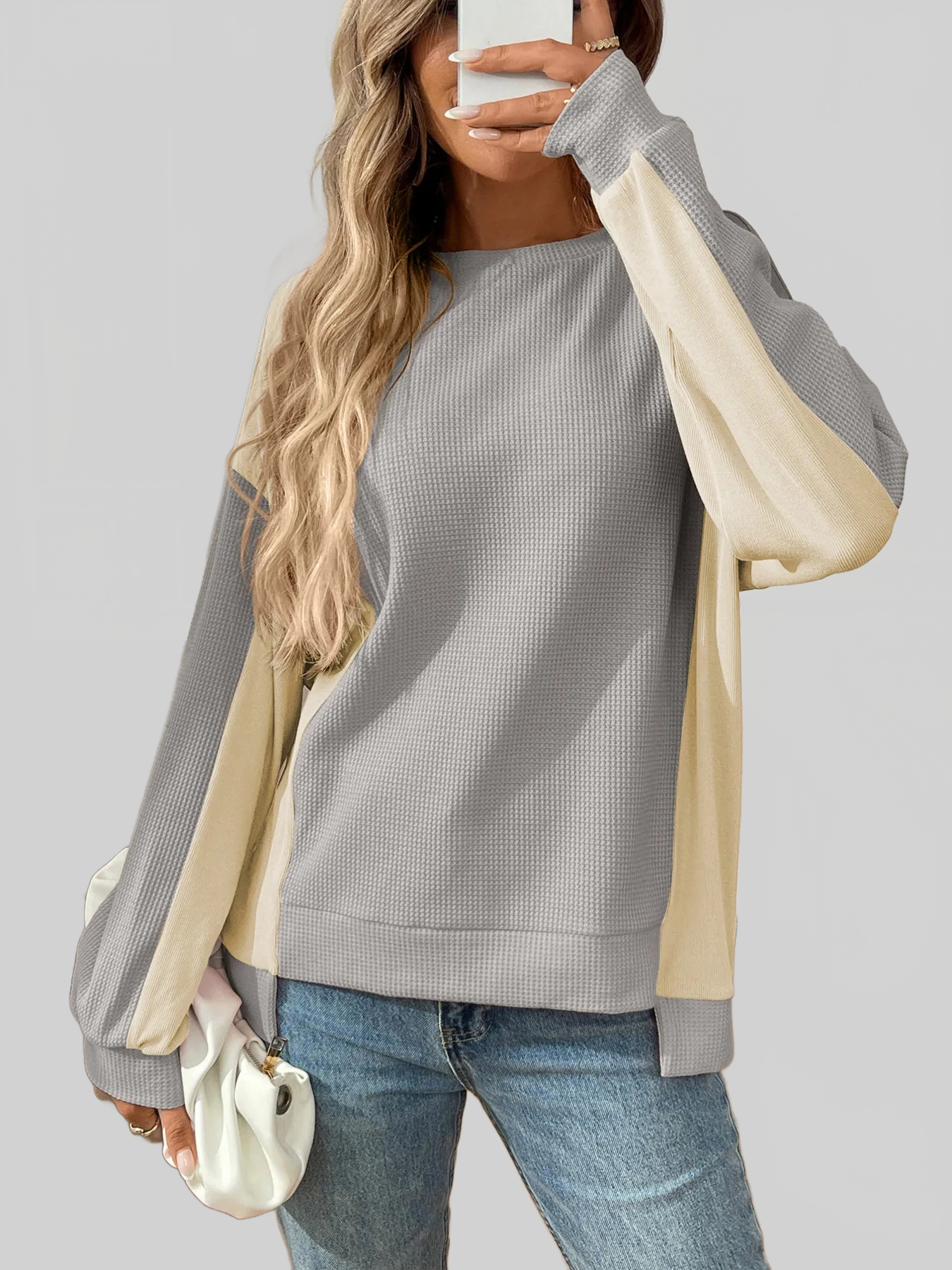 Color Block Long Sleeve Sweatshirt nicholesgifts