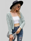 Open Front Cuffed Cropped Cardigan nicholesgifts