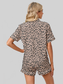 Full Size Leopard Short Sleeve Top and Shorts Lounge Set Plus Size nicholesgifts
