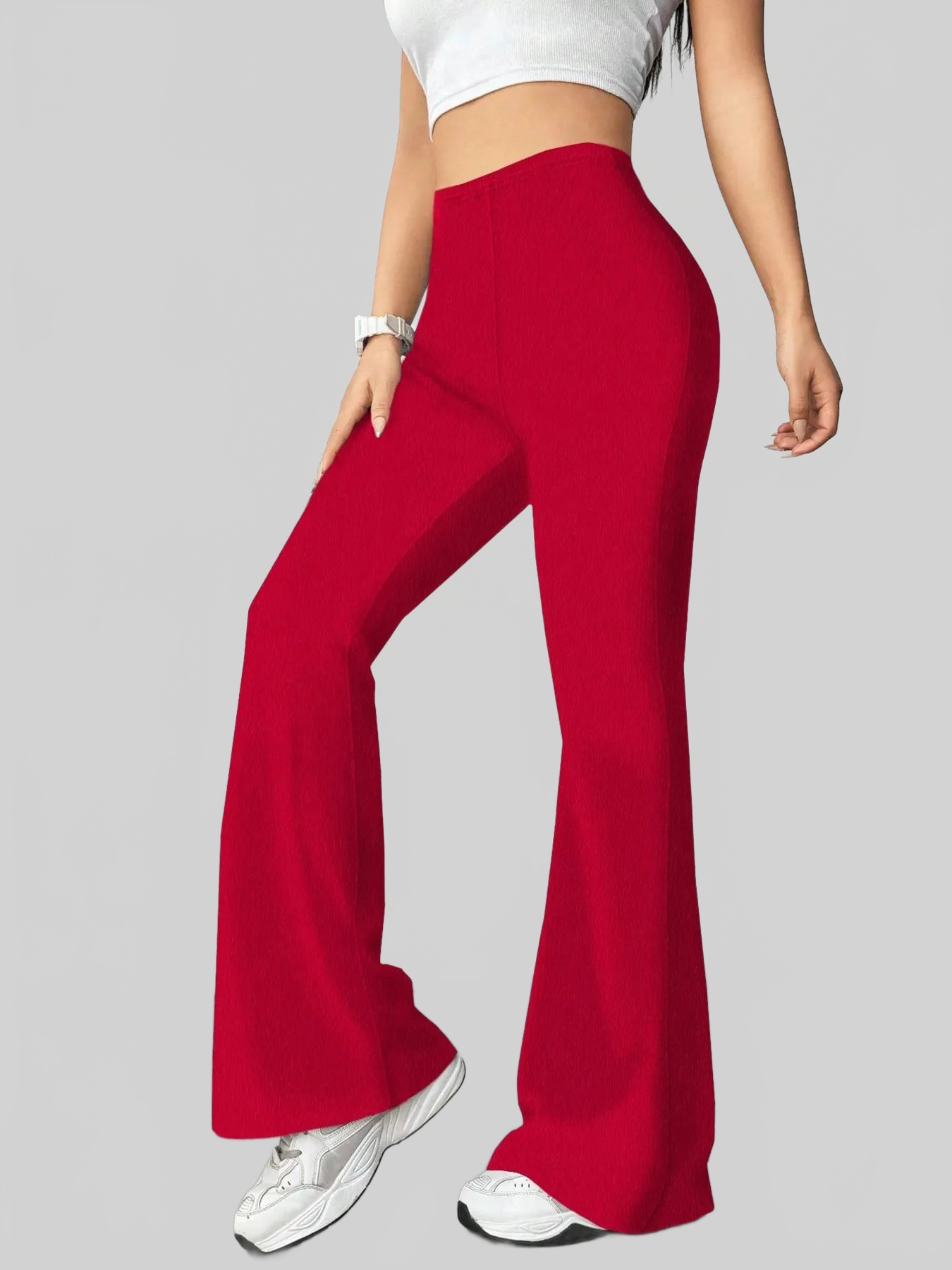 Women High Waisted Flare Pants nicholesgifts
