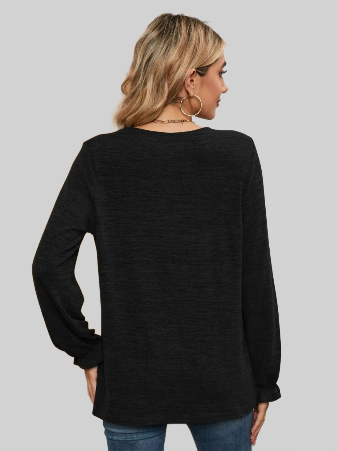Ruched Round Neck Flounce Sleeve T-Shirt NicholesGifts