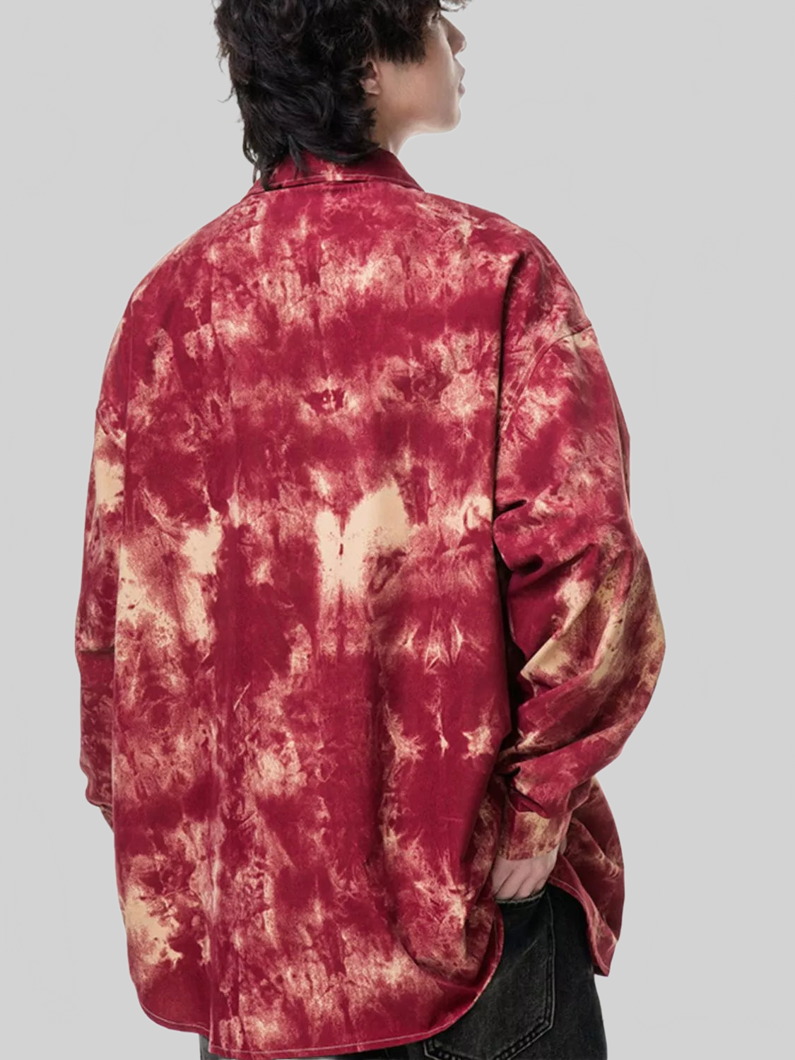 Men's Plus Size Tie-Dye Button-Up Shirt nicholesgifts