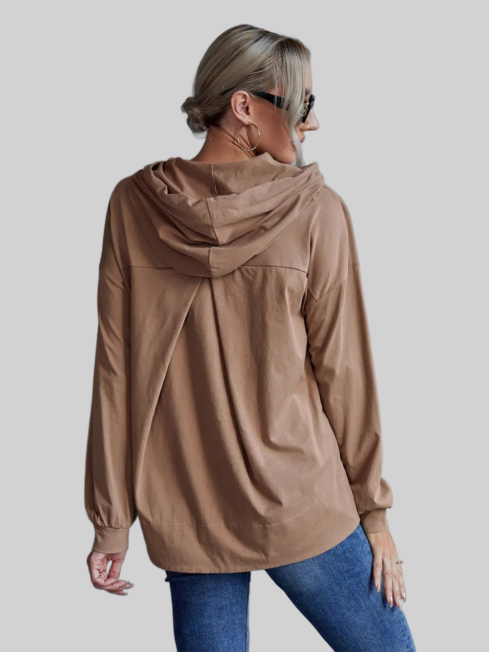 Ivy Lane Drawstring Pocketed Dropped Shoulder Hoodie NicholesGifts