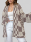 Women Plaid Open Front Long Sleeve Cardigan Sweater NicholesGifts
