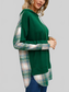 Plaid Drawstring Long Sleeve Slit Hoodie NicholesGifts