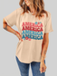 Women America Round Neck Short Sleeve T-Shirt nicholesgifts