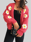 Flower Open Front Long Sleeve Cardigan nicholesgifts