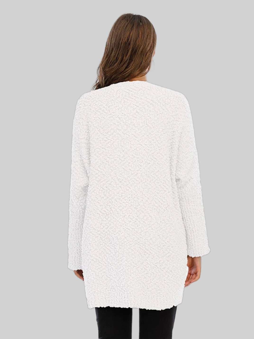 Angel Wings Pocketed Open Front Long Sleeve Cardigan nicholesgifts