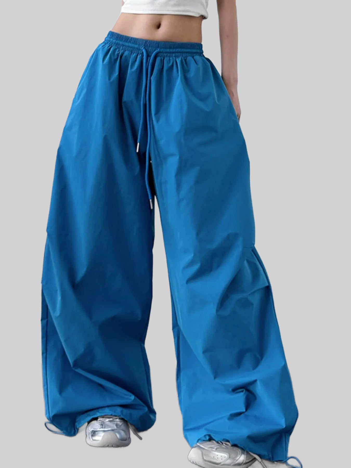 Letter Back Wide Leg Drawstring Pants nicholesgifts
