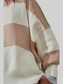 NicholesGifts Women Color Block Round Neck Long Sleeve Sweater nicholesgifts