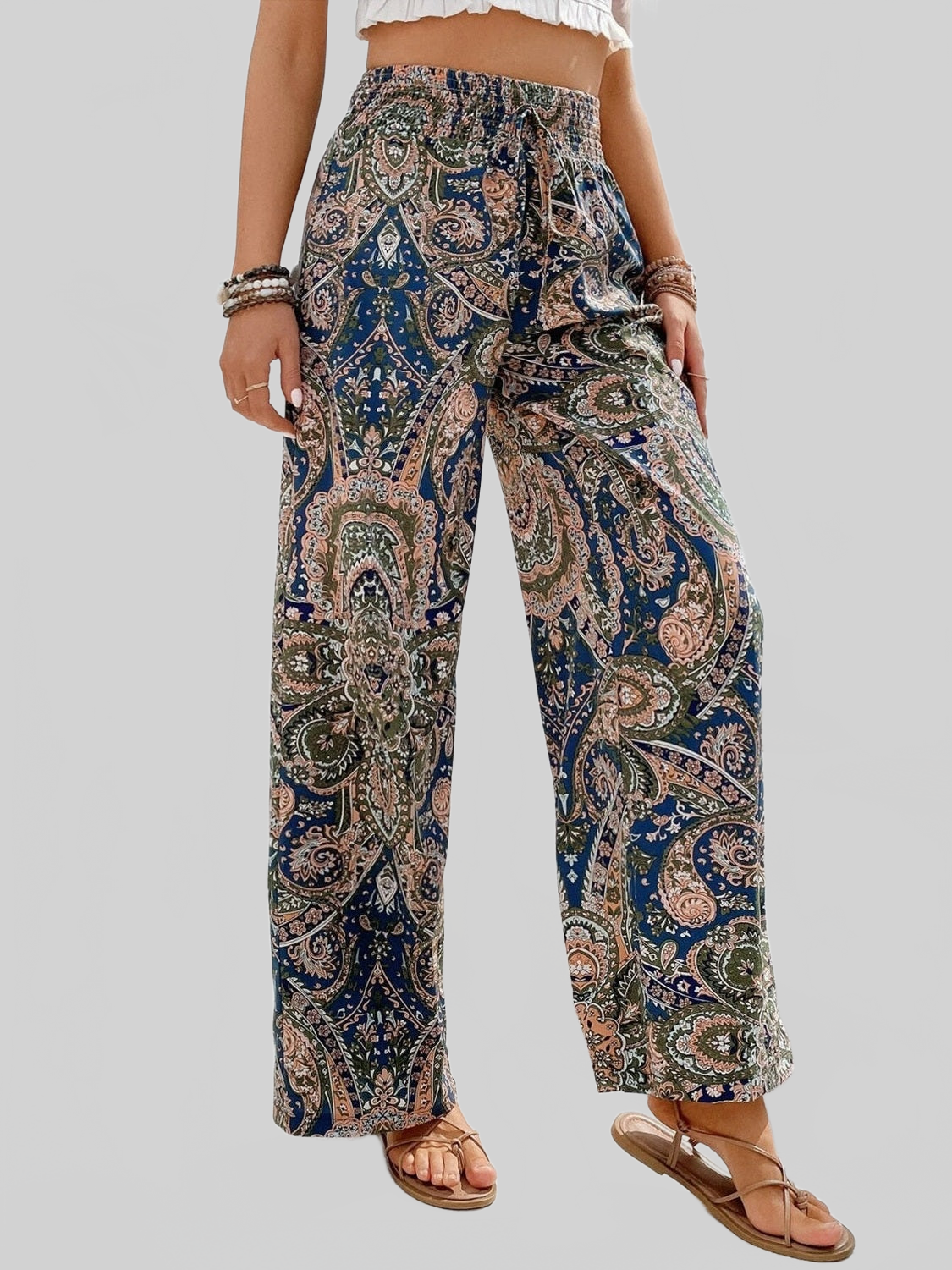 Women Printed Wide Leg Pants NicholesGifts