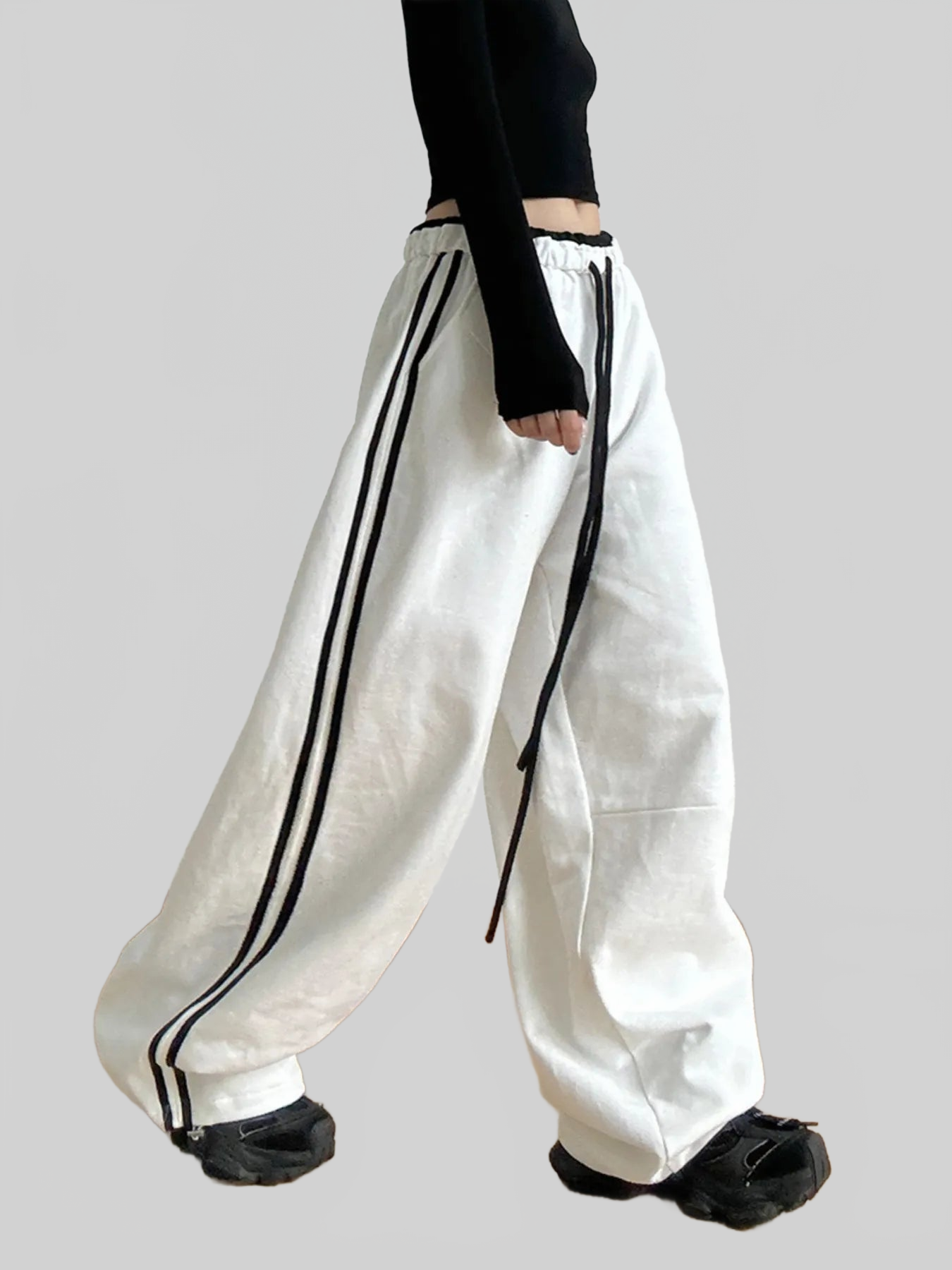 Women Wide Leg Drawstring Pants nicholesgifts