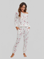 Flamingo Long Sleeve Top and Pants Lounge Set nicholesgifts
