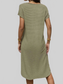 Waffle-Knit Cap Sleeve Knee Length Dress nicholesgifts