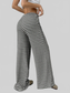 Women Striped Wide Leg Drawstring Pants nicholesgifts