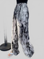 Women Abstract Print Wide Leg Pants nicholesgifts