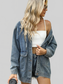 Button Up Long Sleeve Denim Jacket nicholesgifts