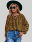 Ivy Lane Plaid Tie Neck Balloon Sleeve Blouse NicholesGifts