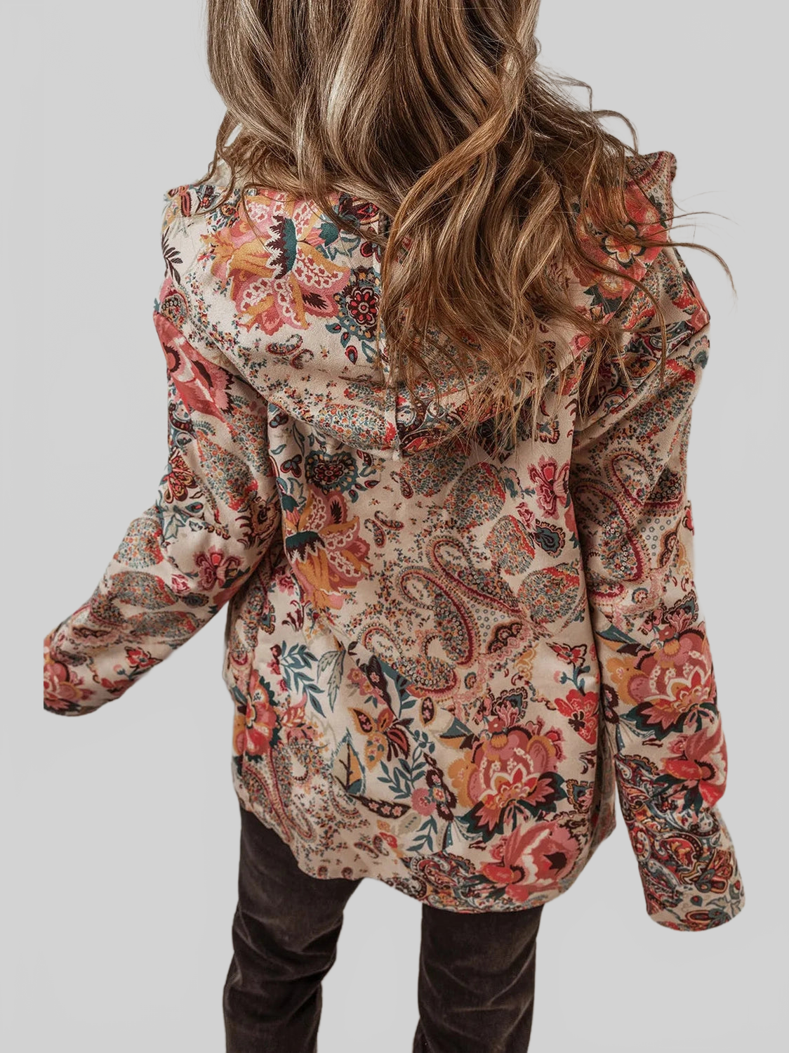 Printed Long Sleeve Hooded Jacket nicholesgifts