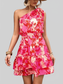 Tied Smocked Printed Single Shoulder Dress nicholesgifts