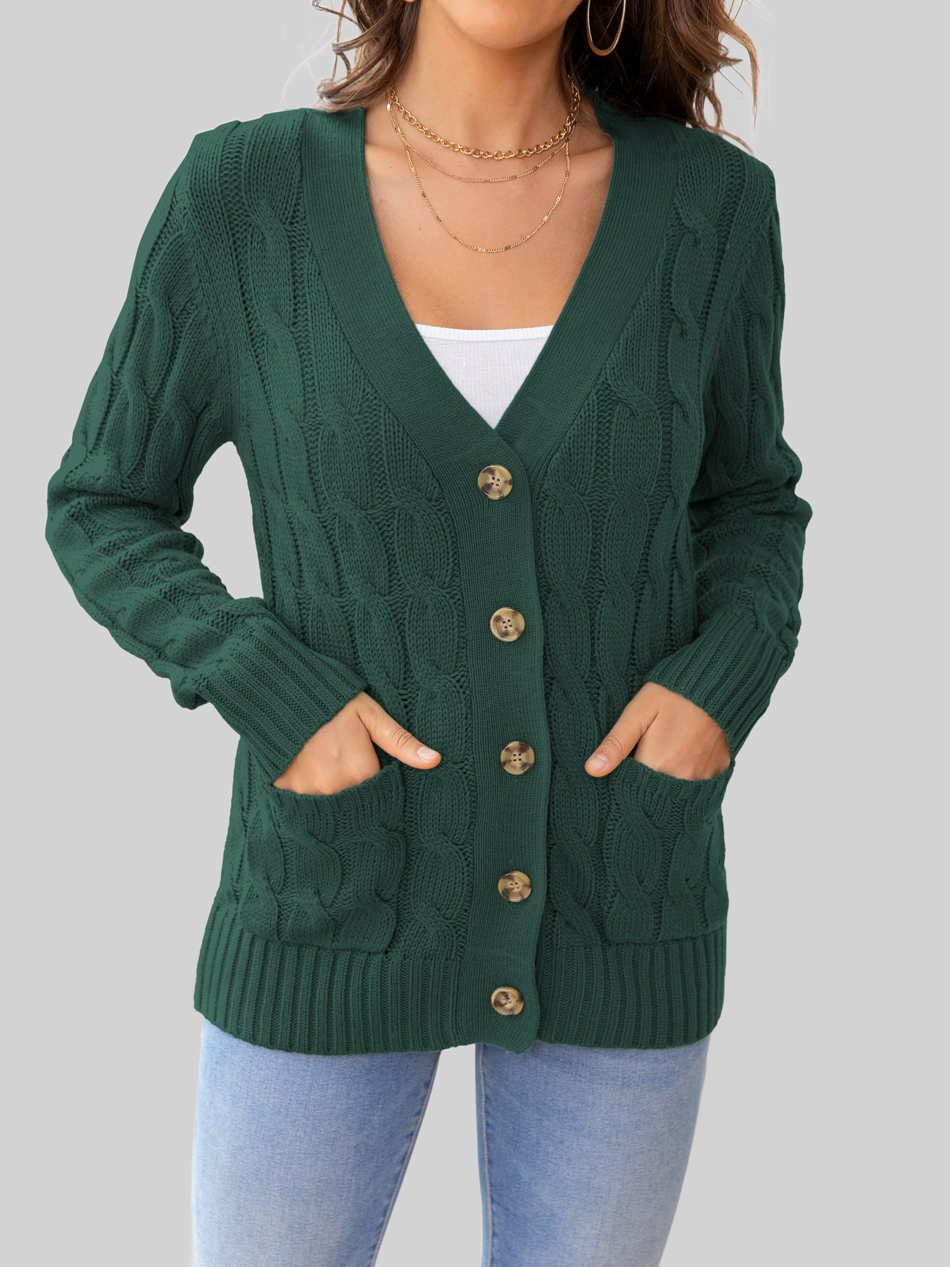 Button Down Cable-Knit Cardigan nicholesgifts