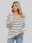 Drawstring Striped Long Sleeve Hoodie NicholesGifts