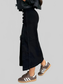Front Button Slit Midi Denim Skirt nicholesgifts