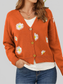 Women Flower Button Front Dropped Shoulder Cardigan NicholesGifts
