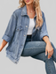 Button Up Long Sleeve Denim Jacket nicholesgifts