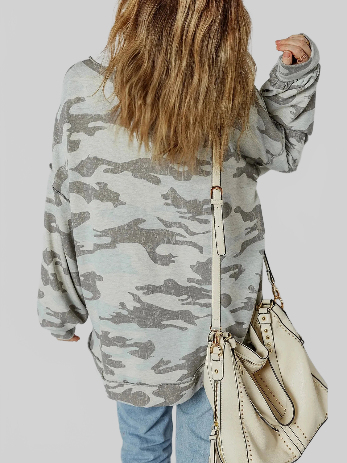 Women Camouflage Long Sleeve Sweatshirt nicholesgifts