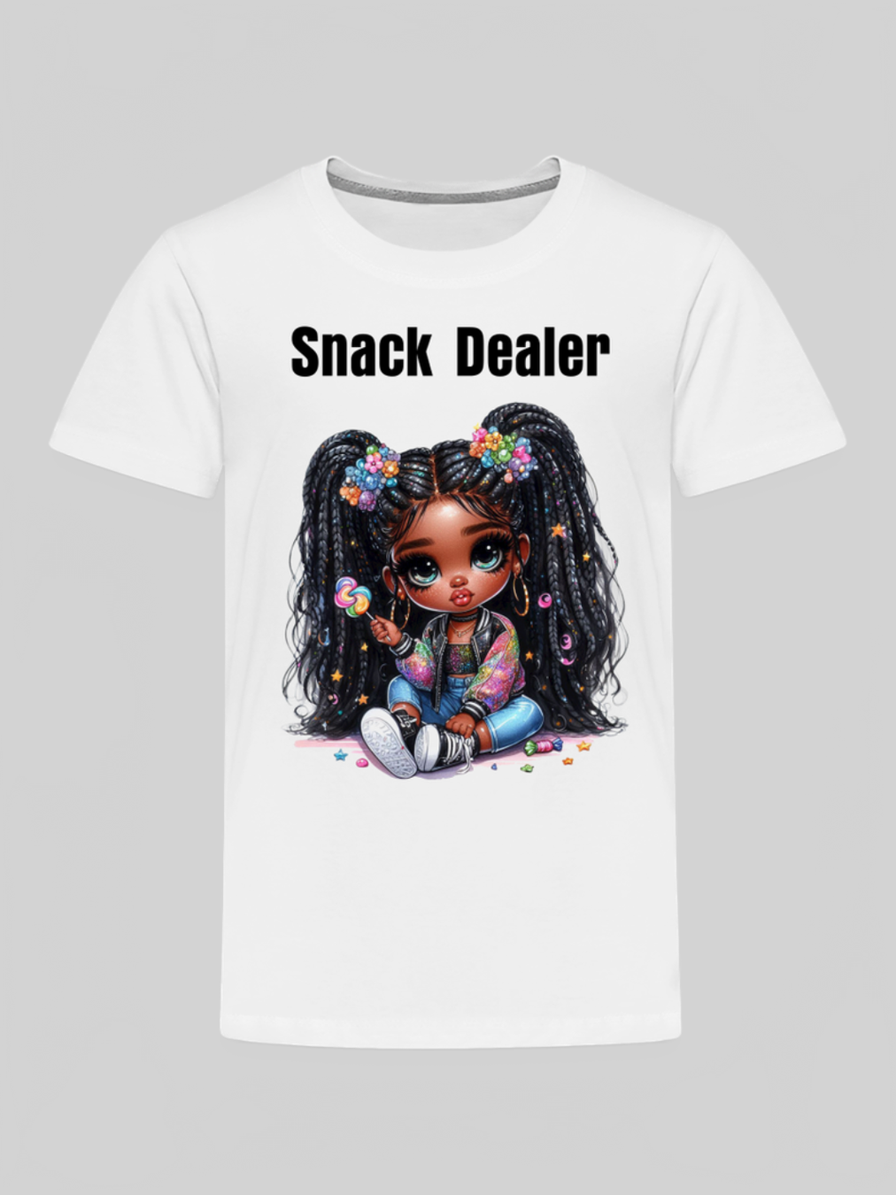 African American Toddler Girls Snack Dealer Short Sleeve T-Shirt NicholesGifts