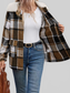 Perfee Pocketed Plaid Button Up Collared Neck Jacket nicholesgifts