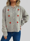 Strawberry Button Up Long Sleeve Cardigan nicholesgifts
