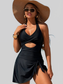 Women Cutout Printed Halter Neck One-Piece Swimwear nicholesgifts