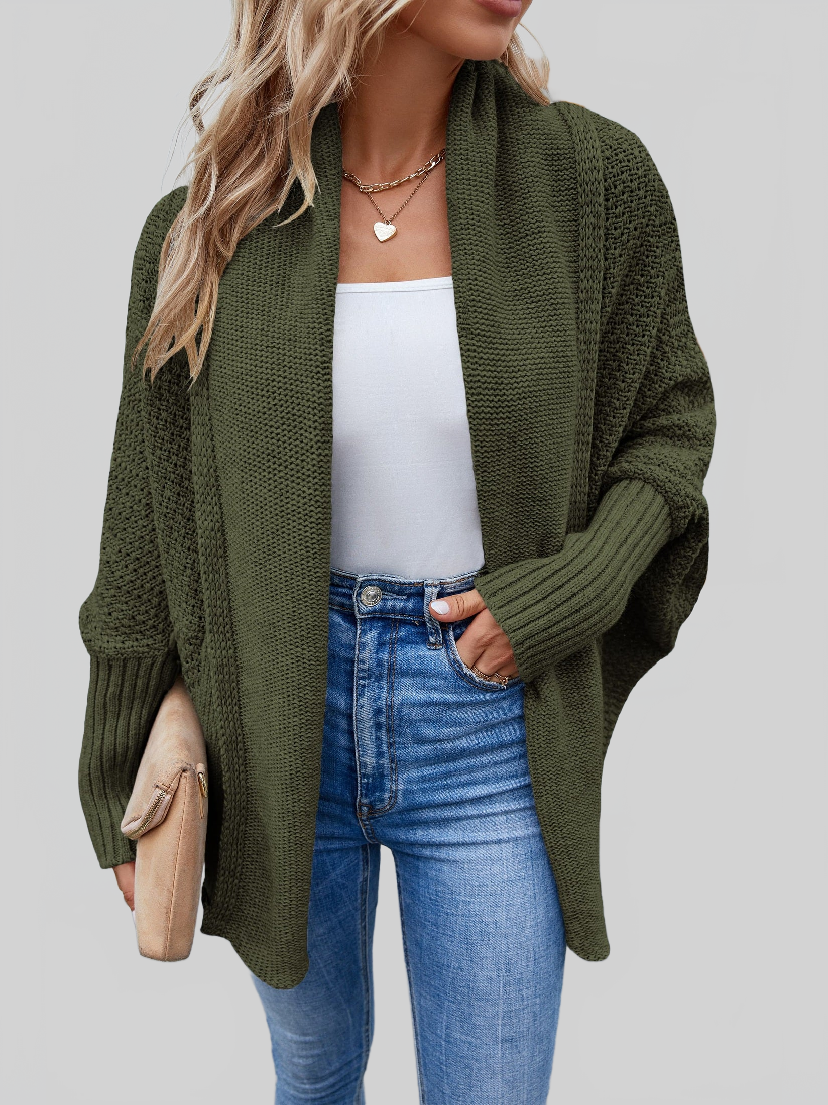 Open Front Long Sleeve Cardigan nicholesgifts