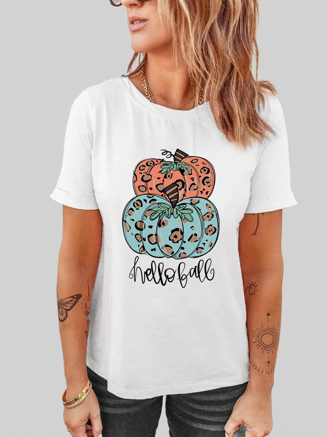 Pumpkin Graphic Short Sleeve T-Shirt nicholesgifts