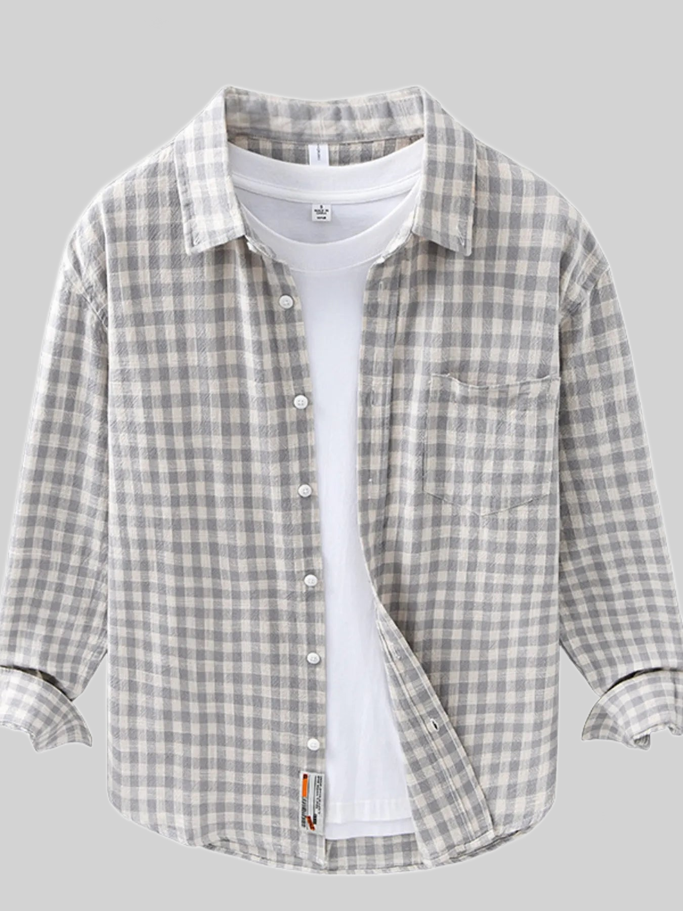 Men's Plus Size Plaid Button Up Long Sleeve Shirt nicholesgifts