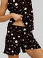 Printed Round Neck Top and Shorts Lounge Set nicholesgifts